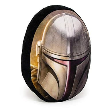 Buckle-Down Dog Toy, Mandalorian, Plush Squeaker Star Wars The Mandalorian Helmet, 8" x 8" (DTPT-SWBFJ) - Image 2