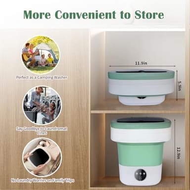 Coziva 15L Large-Capacity Portable Washing Machine, One-Touch Operated Portable Washer for Baby Clothes and Small Items, Quiet and Noise-Free Design Mini Washing Machine for Apartments - Image 3