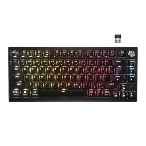 Corsair K65 Plus Wireless 75% RGB Hot-Swappable Mechanical Gaming Keyboard – Pre-Lubricated MLX Fusion Tactile Switches – Dual-Layer Sound Dampening – PBT Keycaps – QWERTY NA – Black - Image 1