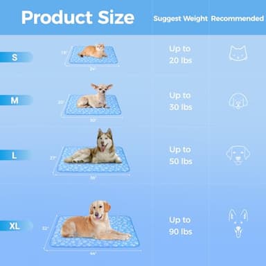 Rywell Upgrade Self-Cooling Mat for Dogs Extra Large, 44'' x 32'' - Endothermic Color Changing Arc-Chill Cooling Fiber - Washable Non-Toxic Summer Pet Outdoor Bed, Non-Slip&Foldable - Image 9