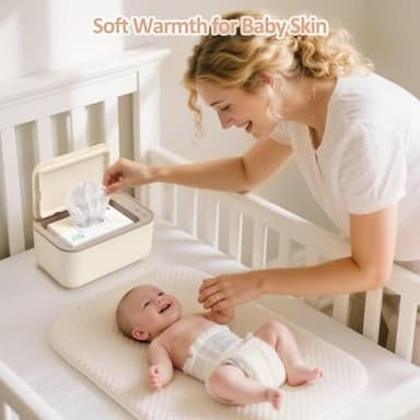 Baby Wipe Warmer, Wipe Warmer and Baby Wet Wipes Dispenser, 3 Mode Temp Control, Large Capacity, Evenly Overall Heating, Silence for Babies, Portable Diaper Wipe Warmer with Changing Light (Yellow) - Image 5
