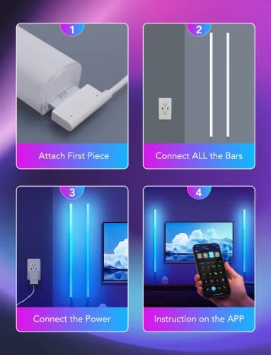 Govee Glide Wall Lights, RGBIC LED Light, Smart Gaming Light Works with Alexa and Google Assistant, RGB Lights Bar, LED Wall Lights for Bedroom, 2 Panels Set (3 Sections/Panel) - Image 5