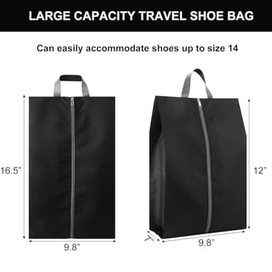 Shoe Bags for Travel, Set of 4 Pack Large Capacity Travel Shoe Bag, Waterproof Portable Shoe Bag with Zipper Travel Essentials for Men and Women - Image 2