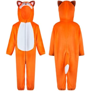 Spooktacular Creations Halloween Baby Fox Pajama, Romper Toddler Animal Costume One-piece Pajama, Zip-up Romper Hooded Jumpsuit Halloween Costume - Image 6