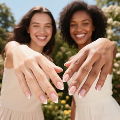 SHANGMENG White French Tip Press on Nails Short - Soft Gel Almond Press on Nails for Women Gift, Fit Perfectly & Natural Glue on Nails in 16 Sizes - 32 Reusable Fake Nails with Glue, French White - Image 7