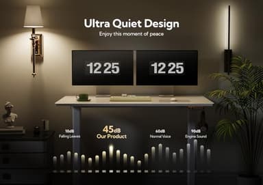 INNOVAR Glass Standing Desk, 48x24 Inch White Standing Desk Adjustable Height Electric Stand Up Quick Install for Computer Desks, Super White - Image 7