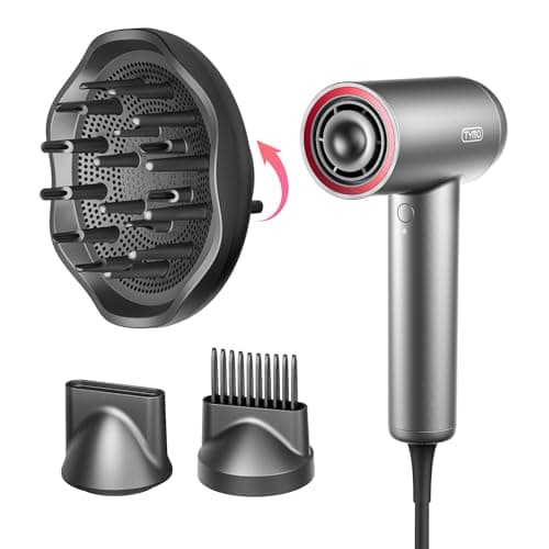 TYMO Hair Dryer with Diffuser, 1500W High-Speed Professional AIRHYPE Lite Blow Dryer with Comb for Fast Drying, 110,000RPM Brushless Motor, 200 Million Ionic Hairdryer, 3 Speeds & 4 Temps, Low-Noise - Image 1