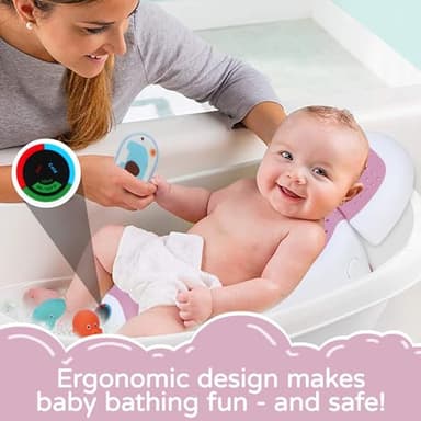 babove Baby Bath Support | Newborn Bathtub,Ergonomically Designed with Thermometer Collapsible Baby Bathtub Baby Bather, Baby tubs for Baby tubs for Newborn Essentials Must Haves (Pink) - Image 2