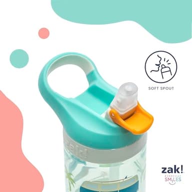 Zak Designs Bluey Atlantic Kids Water Bottle For School or Travel, 16oz Durable Plastic Water Bottle With Straw, Handle, and Leak-Proof, Pop-Up Spout Cover, 2-Pack (Bluey, Bingo) - Image 4
