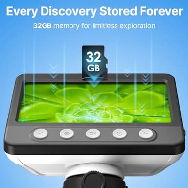 WKR Coin Microscope, 4.3" LCD USB Digital 1000X Coin Magnifier with 8 Adjustable LED Lights, 1080P PC View Compatible with Windows/MacBook for Adults Kids - Image 6