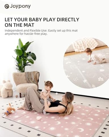 Joypony Baby Playpen with Mat, 50x50 in Small Play Pen for Babies, Toddler Playpen for Apartment, Indoors Play Yard with Soft Breathable Mesh (Beige with Mat) - Image 5