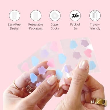 grace & stella Award Winning Pore Strip - Pimple Patches for Face - Hydrocolloid Acne Patches - Absorbs Zits, Reduces Redness - Cute Patches Dermatologist-Tested, Vegan (Multishape, 36 Count) - Image 8