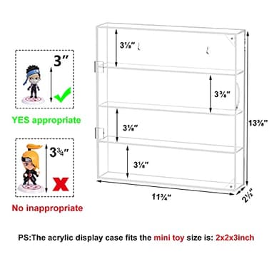 AITEE Acrylic Display Case for Mini Funko Pop Figures, Clear Wall Mounted or Desktop 4 Layer Storage Box Cabinet Organizer for Mini Toys, Collections or Stone - Image 2