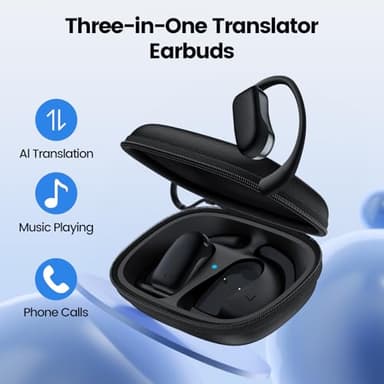AI Translation Earbuds Real Time, 164 Language Translator Earbuds Open Ear Headphones with 80H Playtime Audifonos Traductores Inglés Español - Image 5