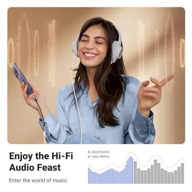 UGREEN USB C to 3.5mm Audio Adapter Type C to Headphone Aux Jack Dongle 24bit/96kHz HiFi DAC Cable Cord Compatible with iPhone 17 16 Pro Max/16 Plus, iPad, Galaxy S25 S24 Ultra, Pixel 10 Grey - Image 3