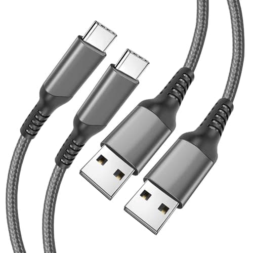 Awnuwuy [2PACK 10FT] USB Type C Charging Cable Grey,Long Android Auto Cable, USB A to USB C Quick Charge Cord for iPhone 15/15 Pro/15 Plus/15 Pro Max,Samsung Galaxy S24 A15 S23 S22 S21 S10,Moto Z4 Z3 - Image 1