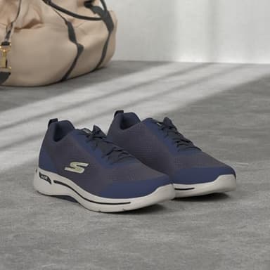 Skechers Men's Go Walk Arch Fit Idyllic Sneaker, Navy/Gold, 11 - Image 2