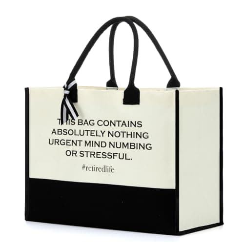 Retirement Gifts for Women Retirement Decorations Shopping Bag Grocery Bag Reusable Tote Bag Appreciation Gifts for Retired Teacher Nurse Coach Going Away Leaving Gift for Coworker Boss - Image 1