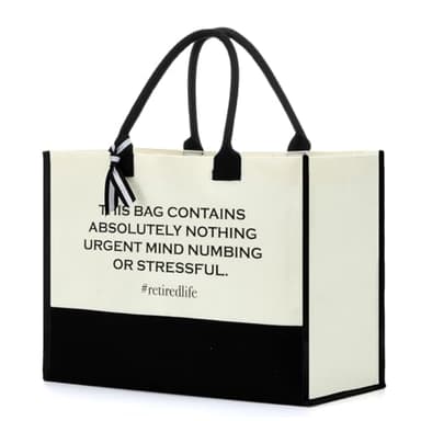 Retirement Gifts for Women Retirement Decorations Shopping Bag Grocery Bag Reusable Tote Bag Appreciation Gifts for Retired Teacher Nurse Coach Going Away Leaving Gift for Coworker Boss - Image 1