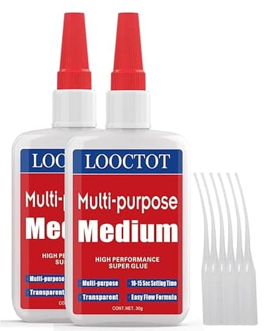 LOOCTOT 60g(2.12 oz) Medium CA Glue Premium Adhesive. All Purpose,Quick Drying Super Glue, for Wood, Metal, Model Kit, Home Repair, DIY.Quick-Dry Waterproof Clear - Image 1