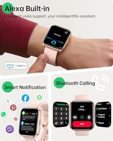 Smart Watches for Women, Alexa Built-in,1.83" Display Smartwatch Compatible iPhone/SamsungAndroid (Answer/Make Call), 3ATM Waterproof Fitness Tracker with Heart Rate/SpO2/Sleep Monitor,120+ Sport - Image 2