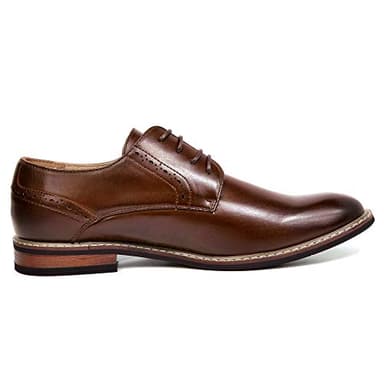 Bruno Marc Mens Leather Lined Dress Shoes, Dark Brown - 10 (Oxford) - Image 3