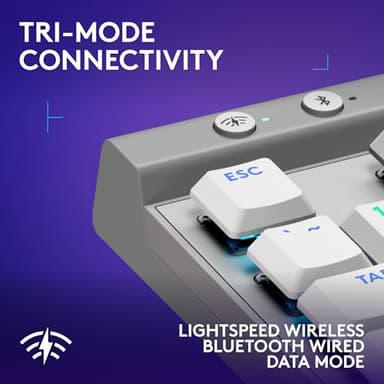 Logitech G515 Wireless Gaming Keyboard TKL, LIGHTSYNC RGB, Thin Tenkeyless Design, Double-Shot PBT Keycaps, Tactile Brown Mechanical Switches - White - Image 5