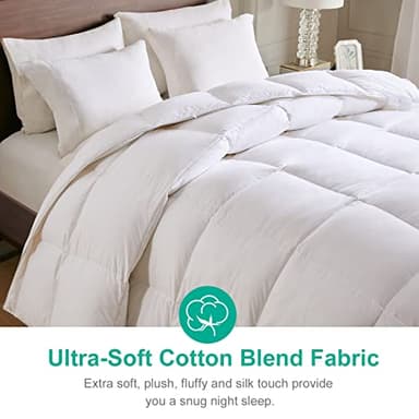 APSMILE All Season Down Feather Fibers Comforter Twin Size - Ultra-Soft High Fill-Power Hotel Collection Duvet Insert Fluffy Medium Warm Quilt Comforter with Corner Tabs(68x90, White) - Image 3