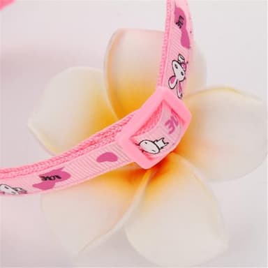 Green Small Cat Collar with Bell,Rabbit Pattern Dog Collar Girl Cute Fancy Puppy Collar with Bells for XXS XS Tiny Little Kitten Pet Female Dogs,Neck 7-12 Inch - Image 6