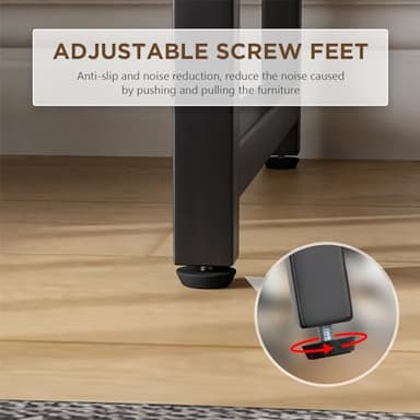 PayLessHere | 47 Inch Computer Desk | Nature | Office Desk with Metal Frame, Adjustable Feet | Water-Resistant, Scratchproof Surface | Sturdy Writing Table for Home Office or Study | Pack of 1 - Image 6