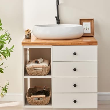 Storage Basket Hand-Woven Large Storage Baskets with Wooden Handles, Seagrass Wicker Baskets for Organizing, 2-Pack - Image 7