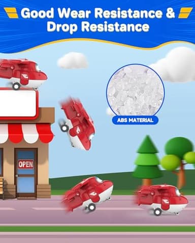 Super Wings Toys, Transformable Toys 2 Inch, Airplane Toy for Kids 3-5 Years Old, 15 Packs Transforming Jet Playset, Real Mobile Wheels, Birthday Party Supplies for Preschool Boys and Girls - Image 4