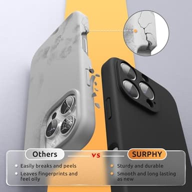 SURPHY Designed for iPhone 16 Pro Max Case Compatible with MagSafe (6.9 inch 2024), Liquid Silicone Phone Case (Camera Protective, Soft Microfiber Lining), Black - Image 4