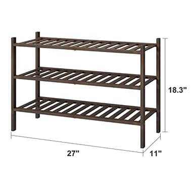 viewcare Shoe Rack for Closet, 3-Tier Bamboo Wood Shoe Racks, Stackable | Beautiful | Natural | Functional | Sturdy, Bamboo Shoe Rack for Entryway Hallway Closet - Image 3