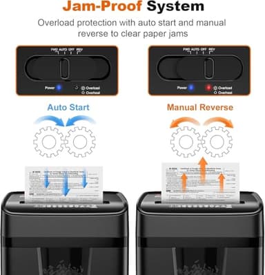 Bonsaii Paper Shredder for Home Office, 12-Sheet Heavy Duty Cross Cut Shredders for Home with 5.5 Gal Pullout Bin, Paper Shredding Machine for Document/CD/Credit Card,P-4 Security(C282-A New Version) - Image 7