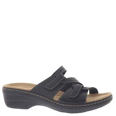 Clarks Collection Women's Merliah Karli Wedge Sandal, Black Leather, 8 Medium US - Image 1