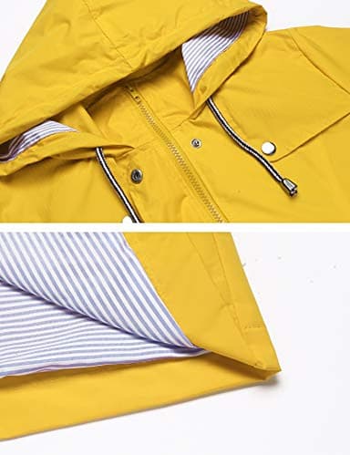 LOMON Women Raincoat Lightweight Active Wear Quick-drying Junior Casual Fashion Rain Jacket Outdoor Waterproof Jacket Yellow M - Image 4