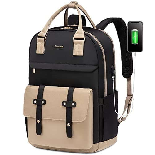LOVEVOOK Laptop Backpack for Women, 17.3 Inch Laptop Bag with USB Charging Port, Fashion Water Resistant Daypacks Teacher Nurse Stylish Travel Bags Vintage Computer Backpack for College, Work - Image 1