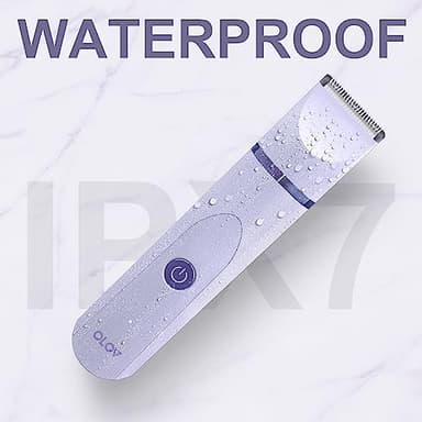 OLOV Electric Body Hair Trimmer - Groin Trimmer for Men - Bikini Trimmer Women - Wet/Dry Shaver Groomer, Replaceable Ceramic Blade Heads, USB Recharge Dock, Waterproof Hygiene Razor,Purple - Image 6