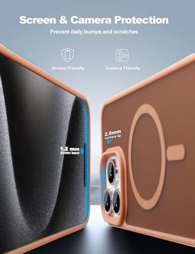 Tigowos Compatible with iPhone 15 Pro Max case Fits MagSafe 10FT Drop Resistant Matte Skin Feeling Shockproof Back Cover Fits iPhone 15 Pro Max Phone Cases, Brown - Image 4