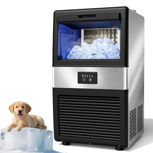 Commercial Ice Maker Machine 90LBS/24H with 18LBS Storage Bin, Stainless Steel Under Counter Large Ice Machine, 2 Water Inlet Modes, Freestanding and Built in Ice Maker for Bars, Home and Offices - Image 1