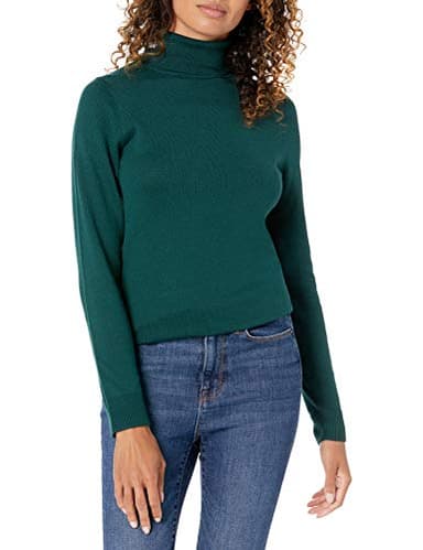 Amazon Essentials Women's Classic-Fit Lightweight Long-Sleeve Turtleneck Sweater (Available in Plus Size), Forest Green, X-Large - Image 1