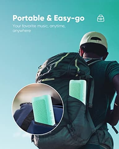 Bluetooth Speaker with HD Sound, Portable Wireless, IPX5 Waterproof, Up to 20H Playtime, TWS Pairing, BT5.3, for Home/Party/Outdoor/Beach, Stocking Stuffers, White Elephant Gifts for Adults (Teal) - Image 6