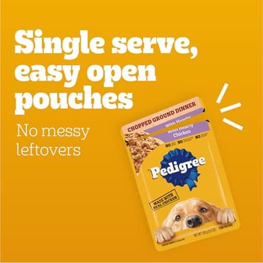 Pedigree Chopped Ground Dinner Adult Soft Wet Dog Food 30-Count Variety Pack, 3.5 oz Pouches - Image 5