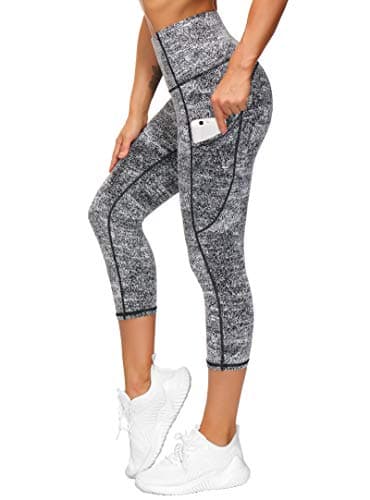 THE GYM PEOPLE Thick High Waist Capris Yoga Pants with Pockets, Tummy Control Workout Running Yoga Leggings for Women - Image 1