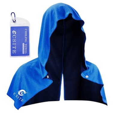 CSITE Cooling Hoodie Towels, Instant Cooling Towels for Neck and Face, UPF 50 Sun Protection, Ice Towel for Hot Weather, Head Towel for Sports, Camping, Cycling & More Activities - Image 1