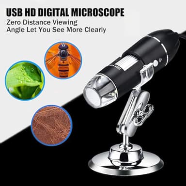 USB Digital Microscope Camera 50X to 1600X LED Microscope HD Handheld Microscopes with Bracket Portable Microscopes Compatible with iOS & Android Devices - Image 5