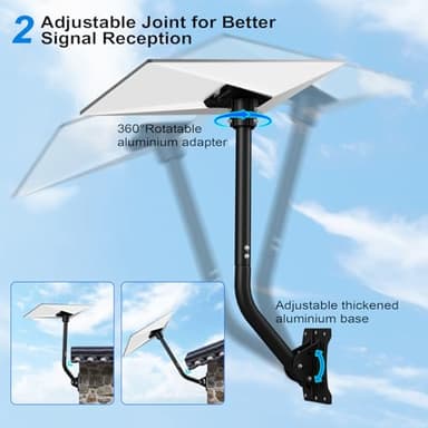 BriteZen Starlink Gen 3 Mount Adjustable for V3 Starlink Dish Standard, Wall/Roof/Pole Mount with Aluminum Thickened Adapter for Star Links Internet Kit Complete Accessories - Image 2