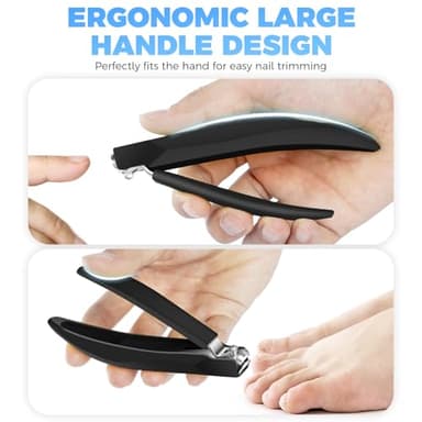 DRMODE Nail Clippers for Men with Catcher, Anti Splash Self-Collecting Finger Nail Clippers Adult with Ergonomics Long Handle, Heavy Duty Mess Free Toenail Clippers Nail Cutter Unique Gifts for Women - Image 5