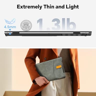 POTTMACEE 14.2" Laptop Screen Extender, 0.17" Ultra-Thin FHD 1080P IPS Portable Monitor for Laptop, Dual Screen Travel Monitor Extender, Plug-Play for Windows/Mac/Chrome, Fit 13”-17.3” Laptops - Image 2